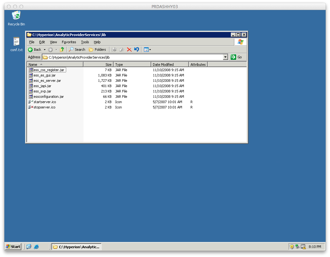 Hyperion Java lib folder screenshot Hyperion Java lib folder screenshot