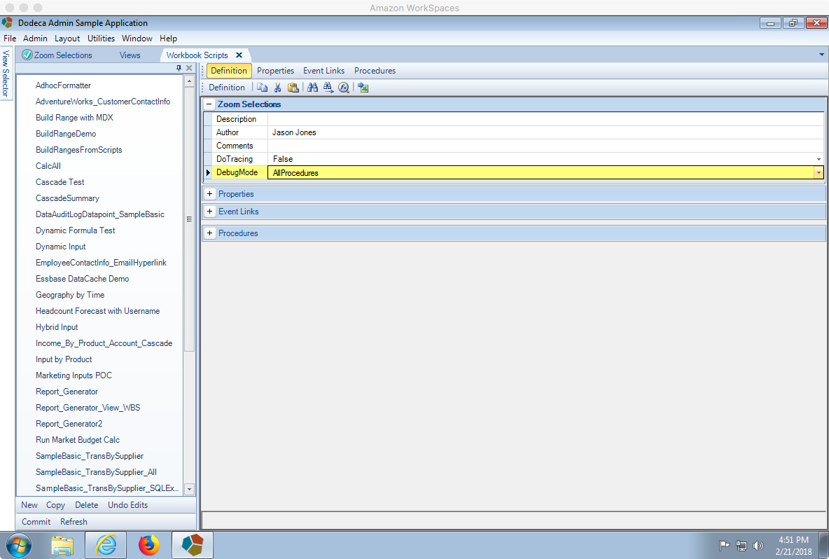 Turning on DebugMode for a workbook script